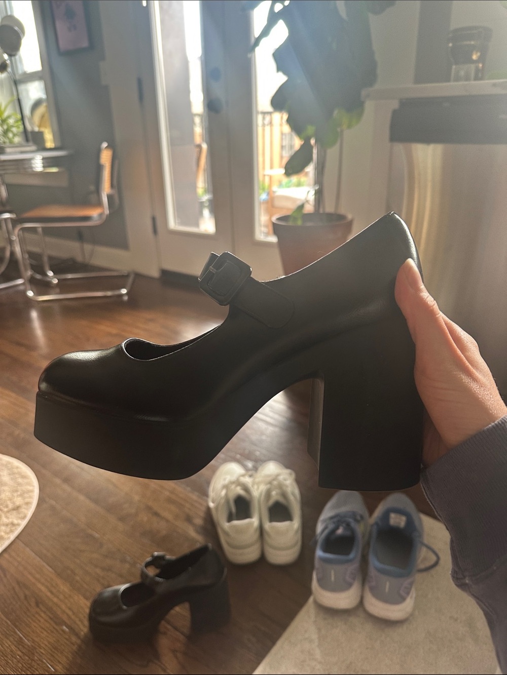 Black Mary Jane Platform Heels - NEW
